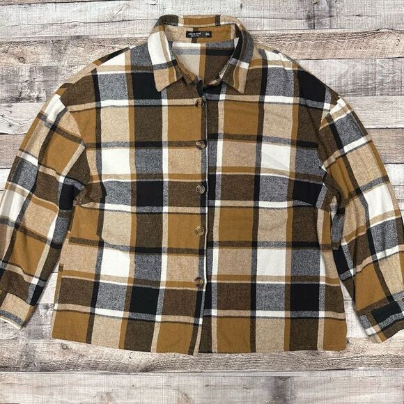 SHEIN Plus Size Plaid Button Up Long Sleeve Shacket | Size 2XL - Picture 1 of 7